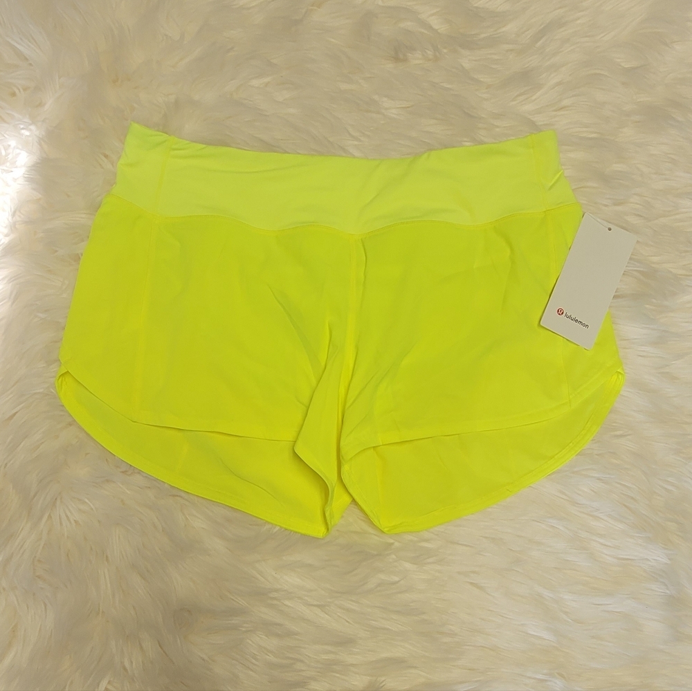 NWT Lululemon Neon Speed Up Shorts